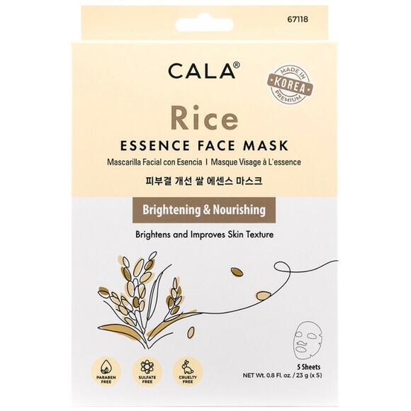 K-Care Cala Essence Facial Mask Rice*5 Sheet Masks*Brightening*Korean skincare - Picture 1 of 1